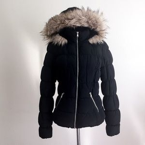 H&M Black Puffer Parka Jacket XS/2